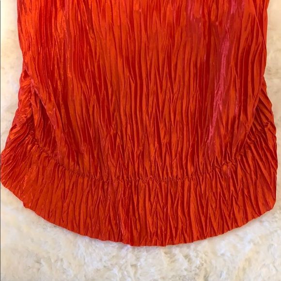 Zara red wrinkle effect satin tank top size S - Picture 4 of 7